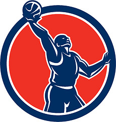 Image showing Basketball Player Rebounding Lay-Up Ball Circle