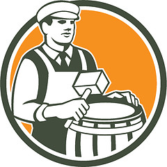 Image showing Cooper Barrel Maker Drum Retro Circle