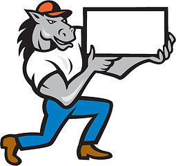 Image showing Horse Kneeling Presenting Cartoon