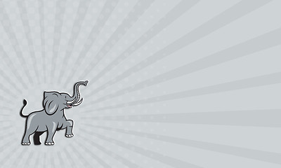 Image showing Business card Elephant Marching Prancing Cartoon