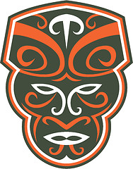 Image showing Maori Mask Face Front Retro