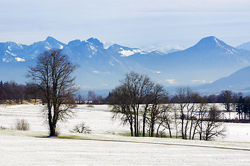 Image showing Snowy landscape in the Bavarian mountains