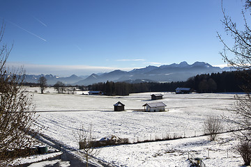 Image showing Snowy landscape in the Bavarian mountains