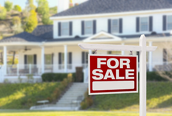 Image showing Home For Sale Sign in Front of New House