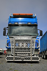 Image showing Blue Scania R500 Truck with a Large Bullbar