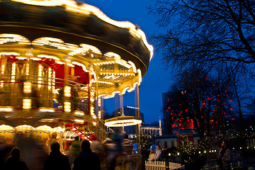 Image showing Illuminations at Christmas at the Tivoli in Copenhagen