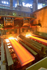 Image showing Gas cutting of the hot metal