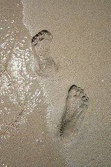 Image showing footprints on beach