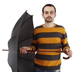 Image showing Man with umbrella