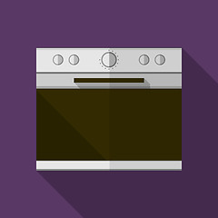 Image showing Gray stove flat vector icon