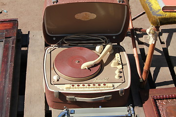 Image showing Retro portable turntable