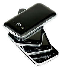 Image showing Stack of Smartphones