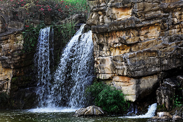 Image showing Waterfall and blue stream