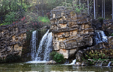 Image showing Waterfall and blue stream