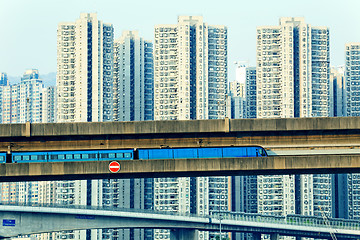 Image showing sky train and track system in a modern neighborhood