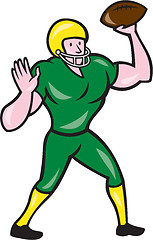 Image showing American Football QB Throwing Retro