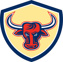 Image showing Angry Bull Head Crest Retro