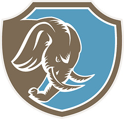 Image showing Angry Elephant Head Side Shield Retro