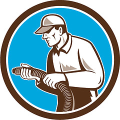 Image showing Home Insulation Technician Retro Circle