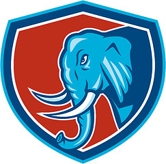 Image showing Elephant Head Side Shield Cartoon