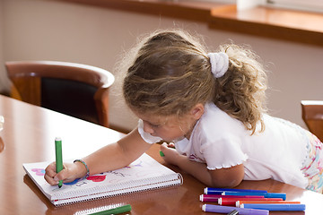 Image showing little schoolgirl