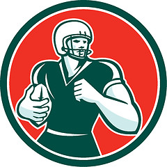 Image showing American Football Running Back Circle Retro