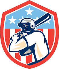 Image showing American Baseball Batter Hitter Shield Retro