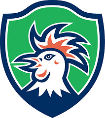 Image showing Cockerel Rooster Head Shield Retro