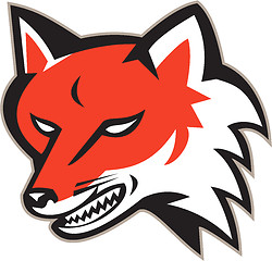 Image showing Red Fox Angry Head Retro