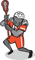 Image showing Gorilla Lacrosse Player Cartoon