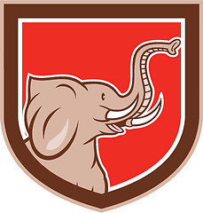 Image showing Elephant Head Side Shield Cartoon