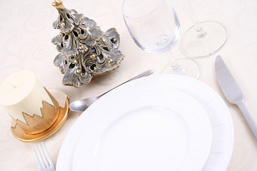 Image showing Christmas table setting