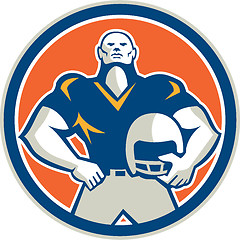 Image showing American Football With Helmet Circle Retro