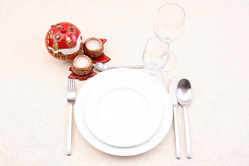 Image showing Christmas table setting