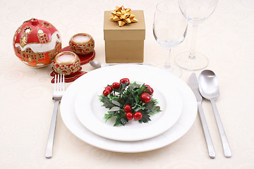 Image showing Christmas table setting