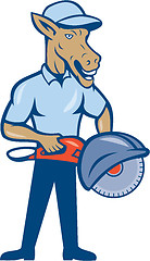 Image showing Donkey Concrete Saw Consaw Cartoon