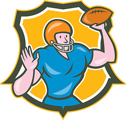 Image showing American Football QB Throwing Shield Retro