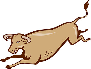 Image showing Bull Cow Jumping Cartoon