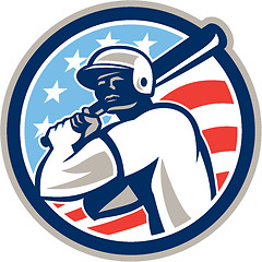 Image showing American Baseball Batter Hitter Circle Retro