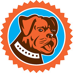 Image showing Bulldog Dog Mongrel Head Mascot Rosette