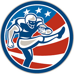 Image showing American Football Placekicker Circle Retro