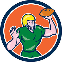 Image showing American Football QB Throwing Circle Retro