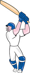 Image showing Cricket Player Batsman Batting Cartoon