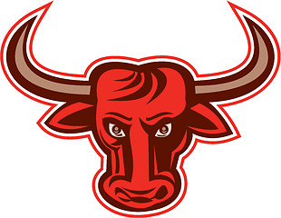 Image showing Angry Bull Head Front Retro