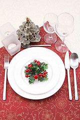 Image showing Christmas table setting