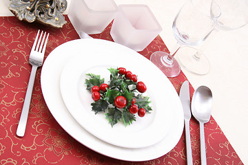 Image showing Christmas table setting