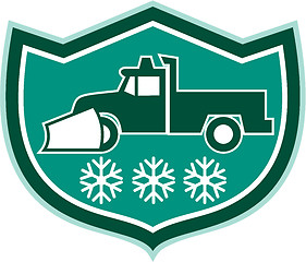 Image showing Snow Plow Truck Snowflakes Shield Retro