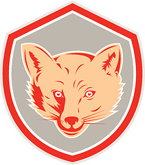 Image showing Red Fox Head Front Shield Retro