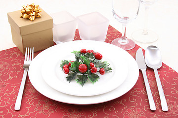 Image showing Christmas table setting