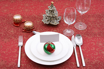 Image showing Christmas table setting